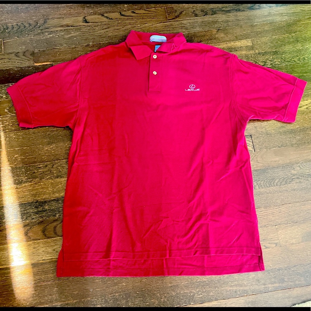 Vintage Red Lexus Polo, Made in USA 100% Cotton XL